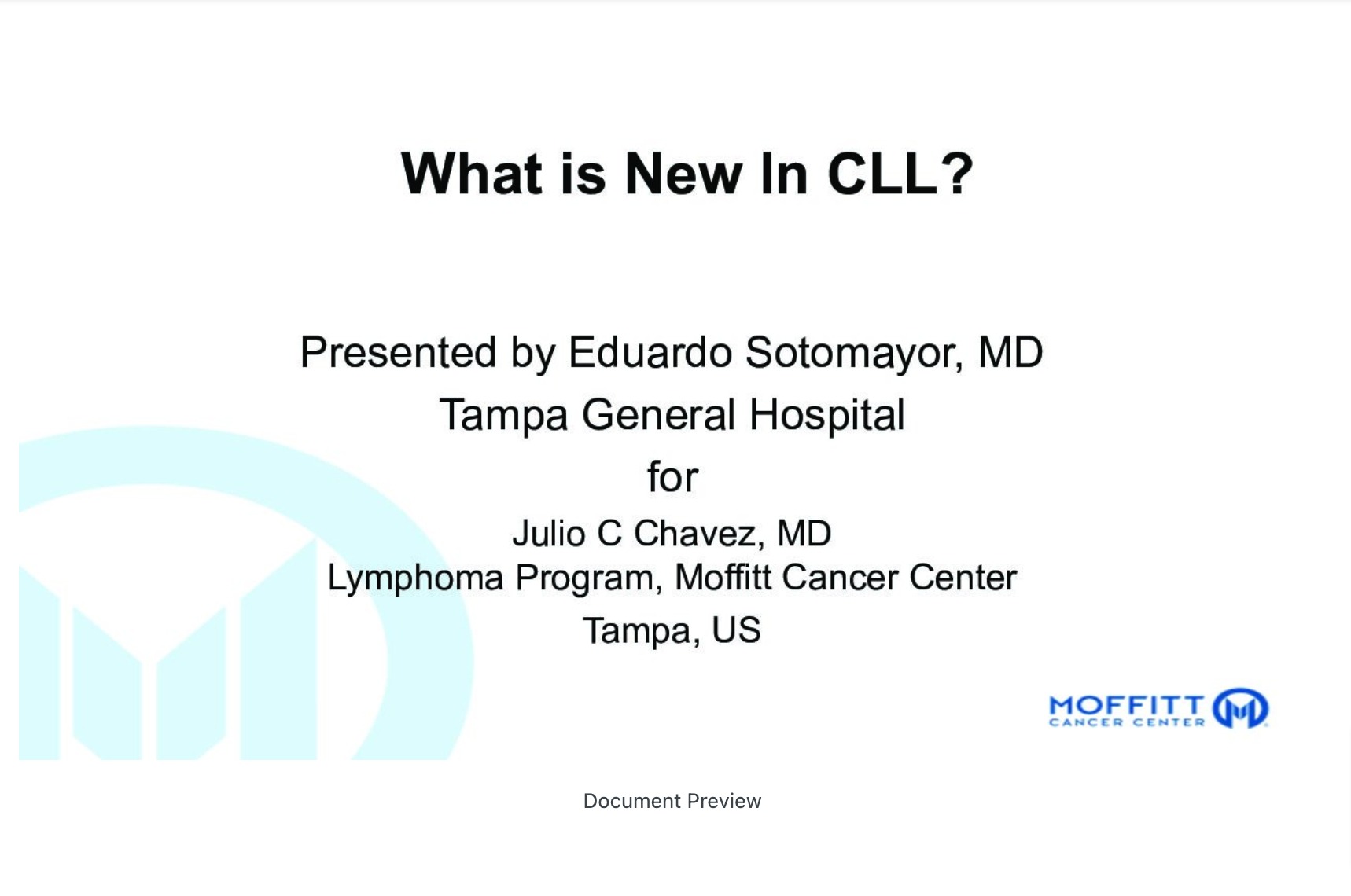 New Developments in CLL