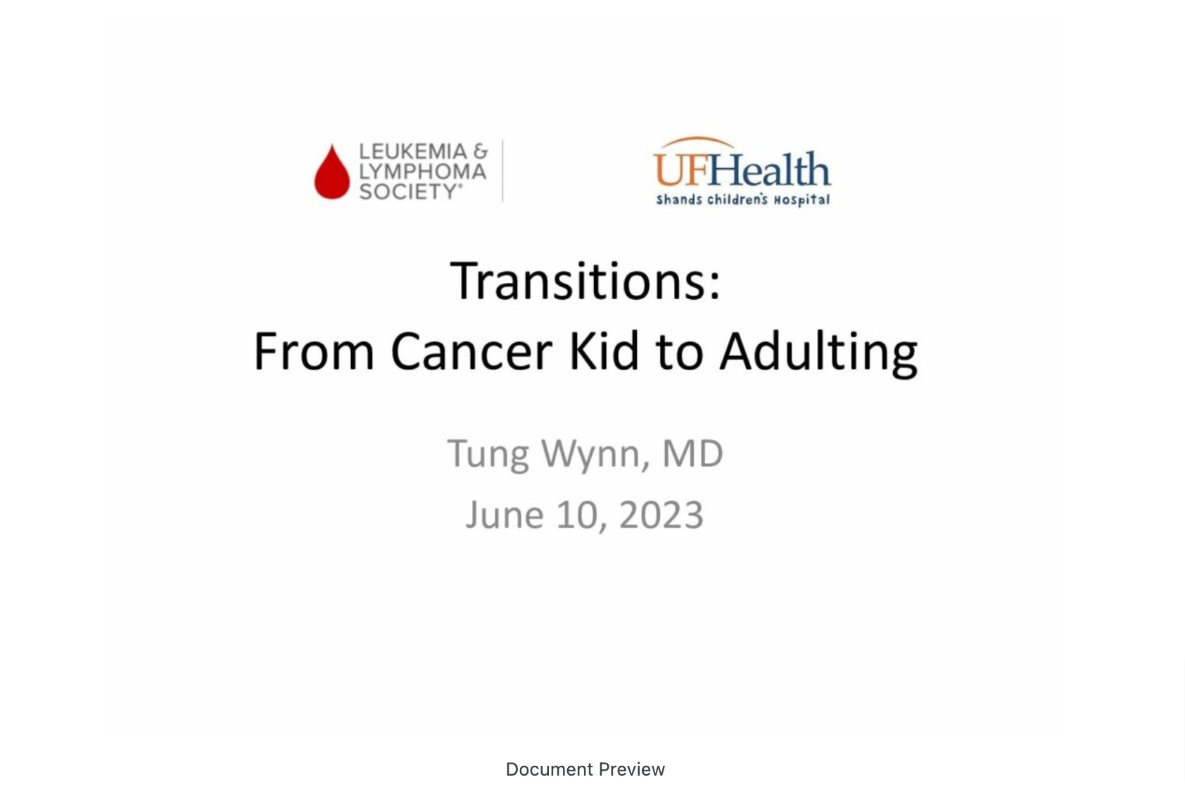 Transitions: From Cancer Kid to Adulting