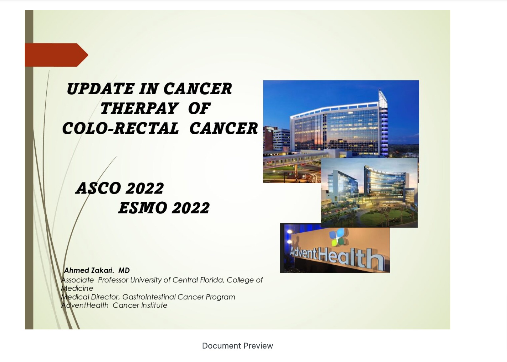 Updates in Colorectal Cancer