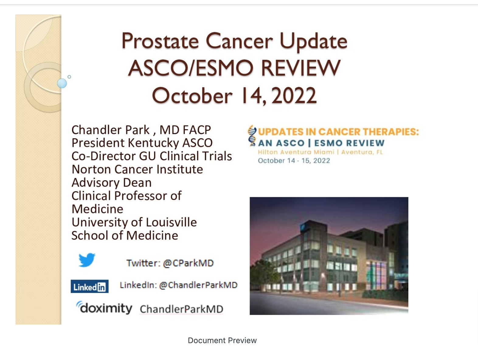 Updates in Prostate Cancer