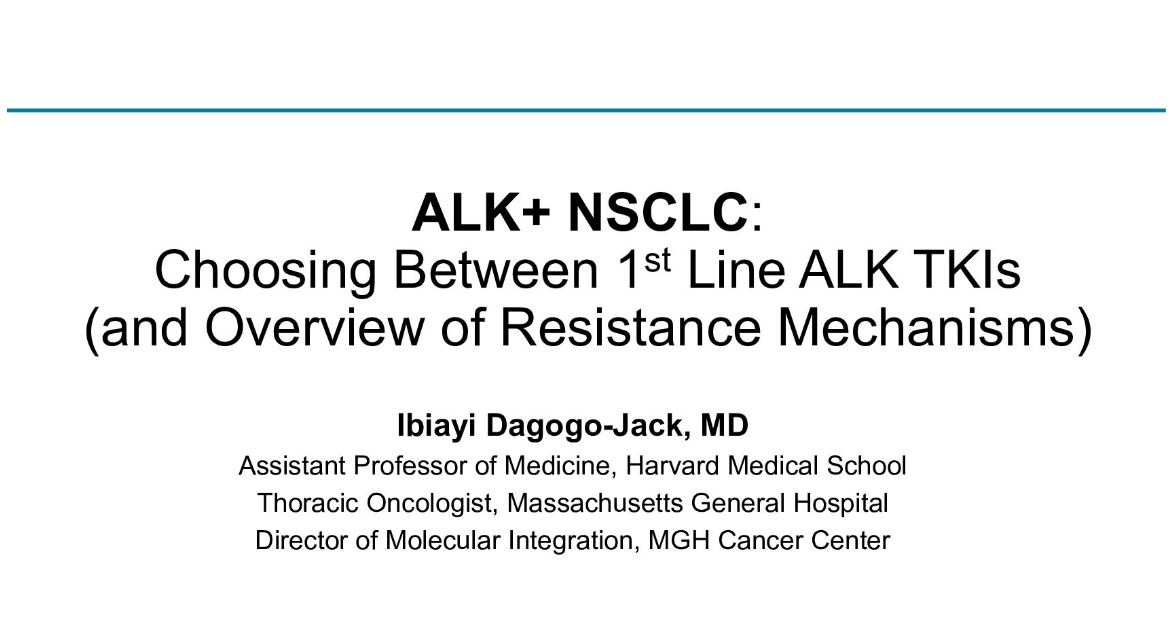 ALK: Choosing 1L & Mechanism of Resistance