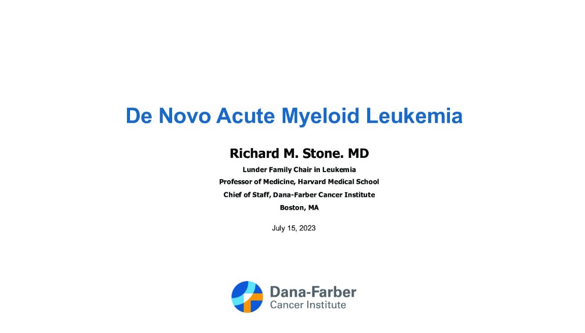 De Novo Acute Myeloid Leukemia