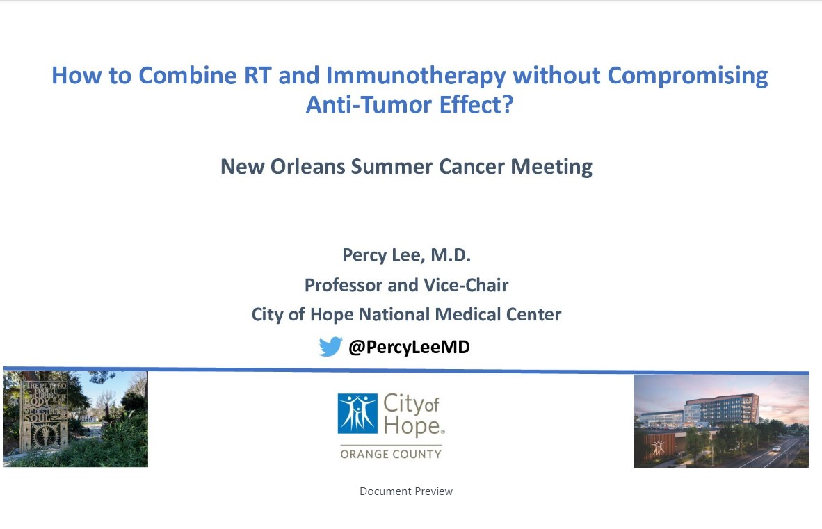 How to Combine RT and Immunotherapy Without Compromising Anti-tumor Effect?