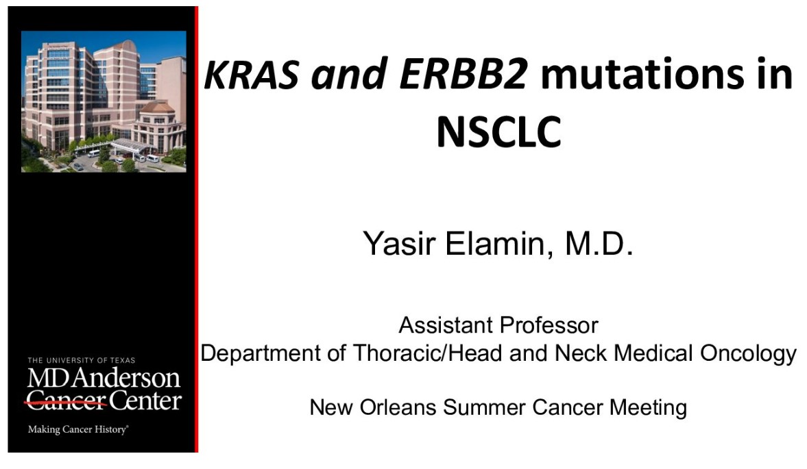 K-RAS and ERBB2 Mutation in NSCLC