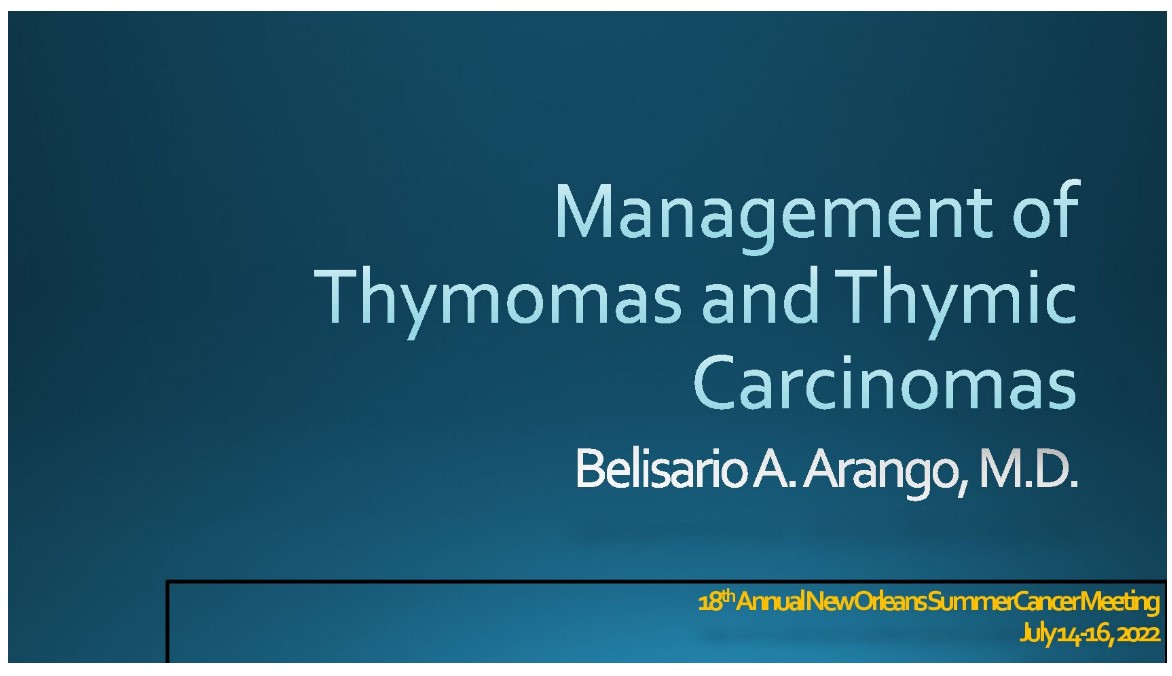 Thymoma and Thymic Carcinomas