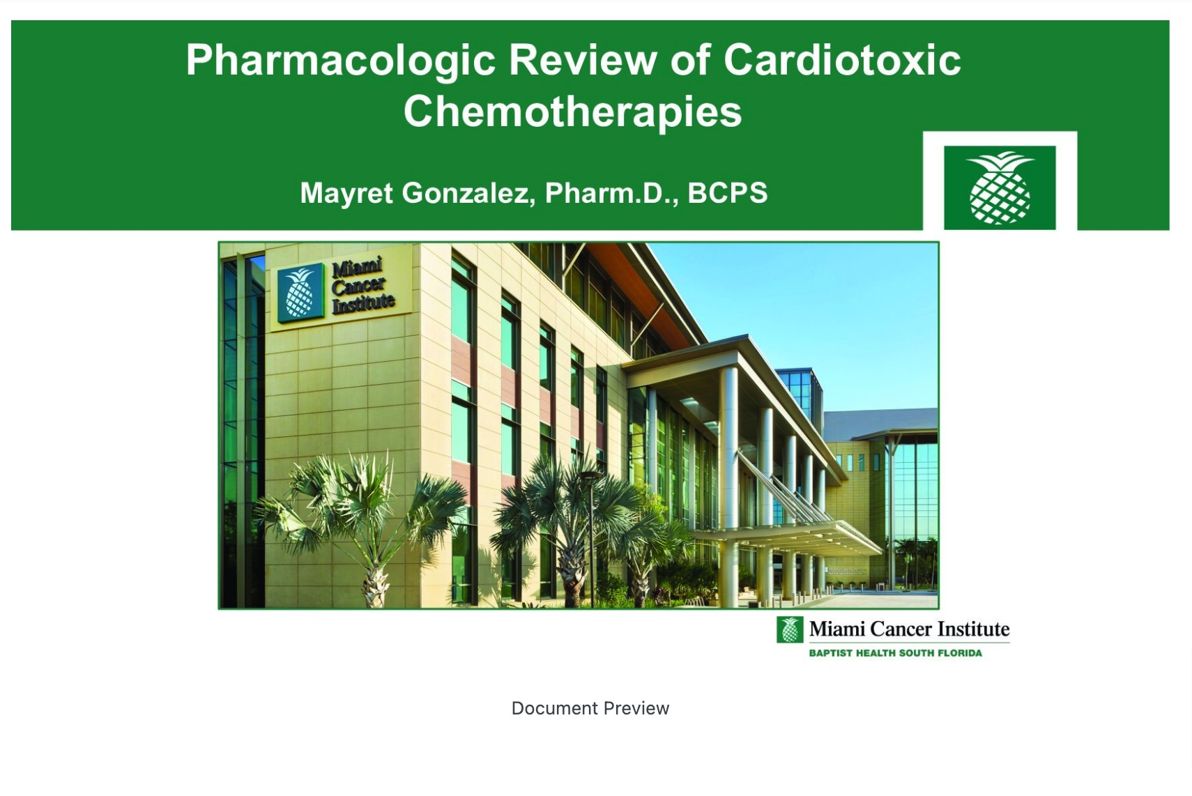 Pharmacologic Review of Cardiotoxic Chemotherapies