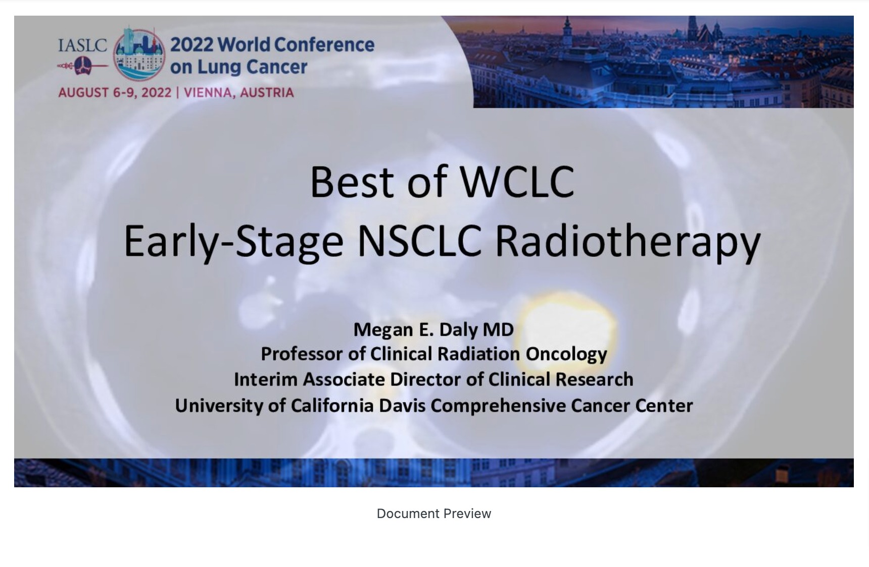 Radiation in Early-Stage NSCLC