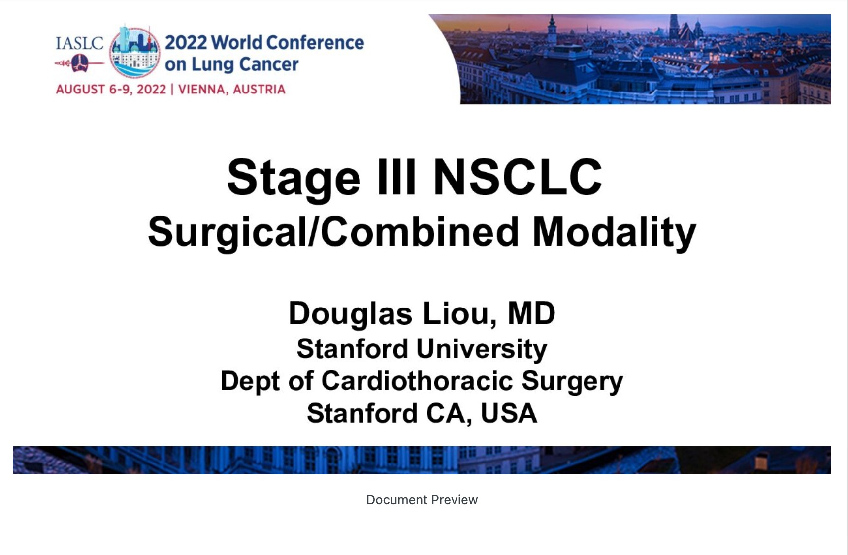 Stage III NSCLC – Surgical/Combined Modality