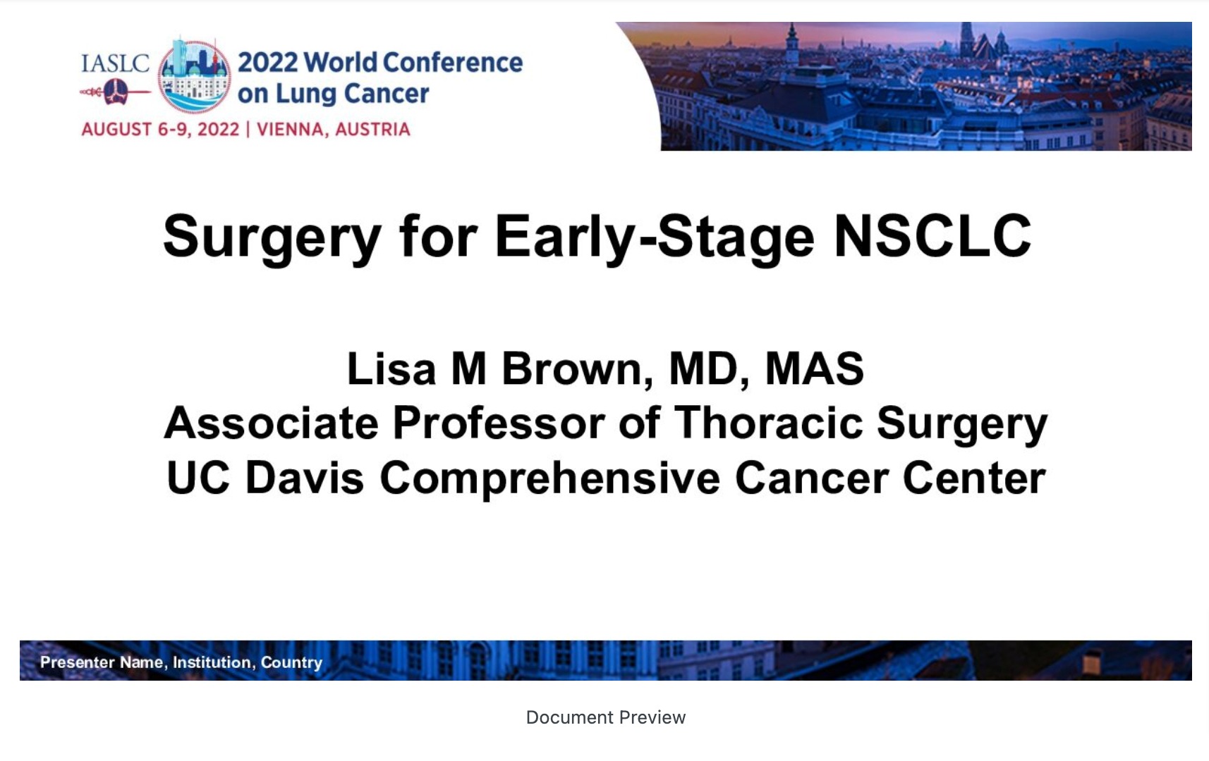 Surgery for Early-Stage NSCLC