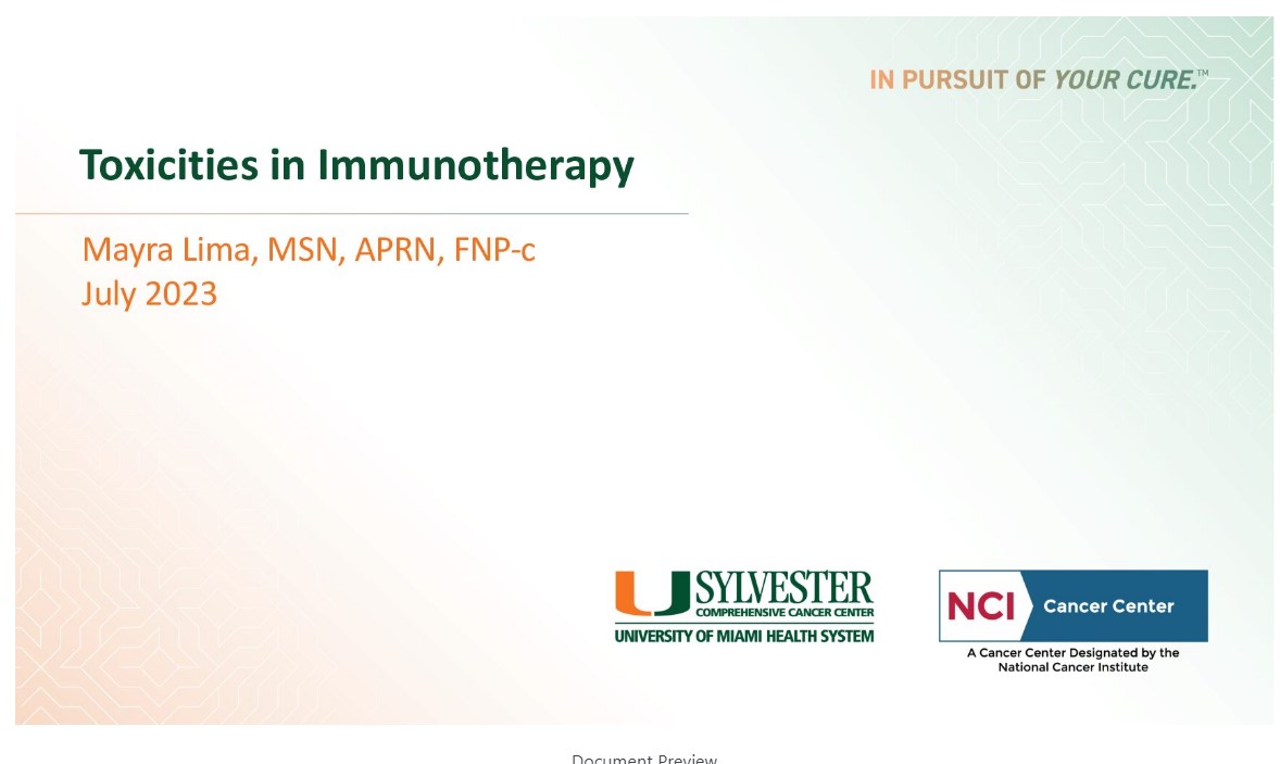 Toxicities in Immunotherapy