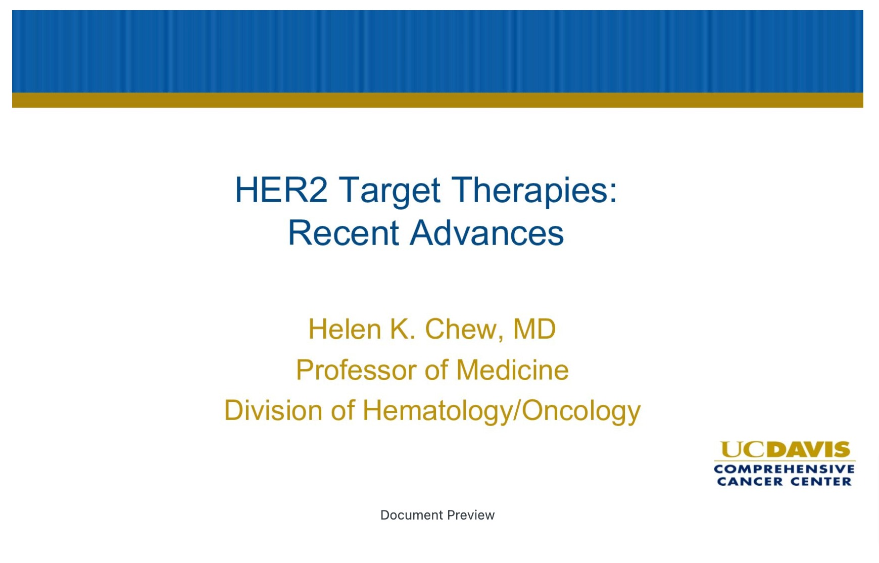 HER2 Targeted Therapies: Recent Advances