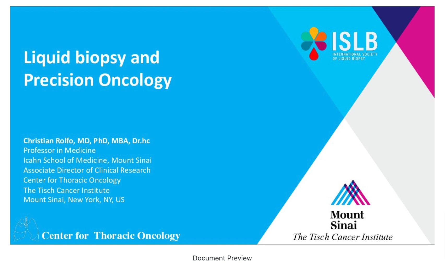Liquid Biopsy and Precision Oncology