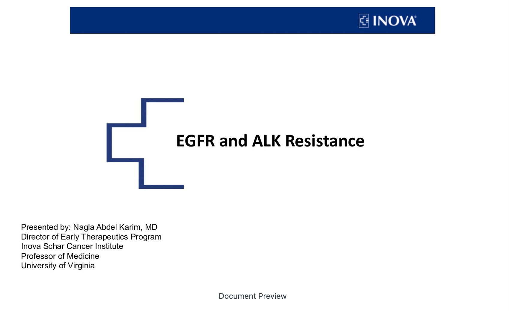 Management of EGFR/ALK resistance