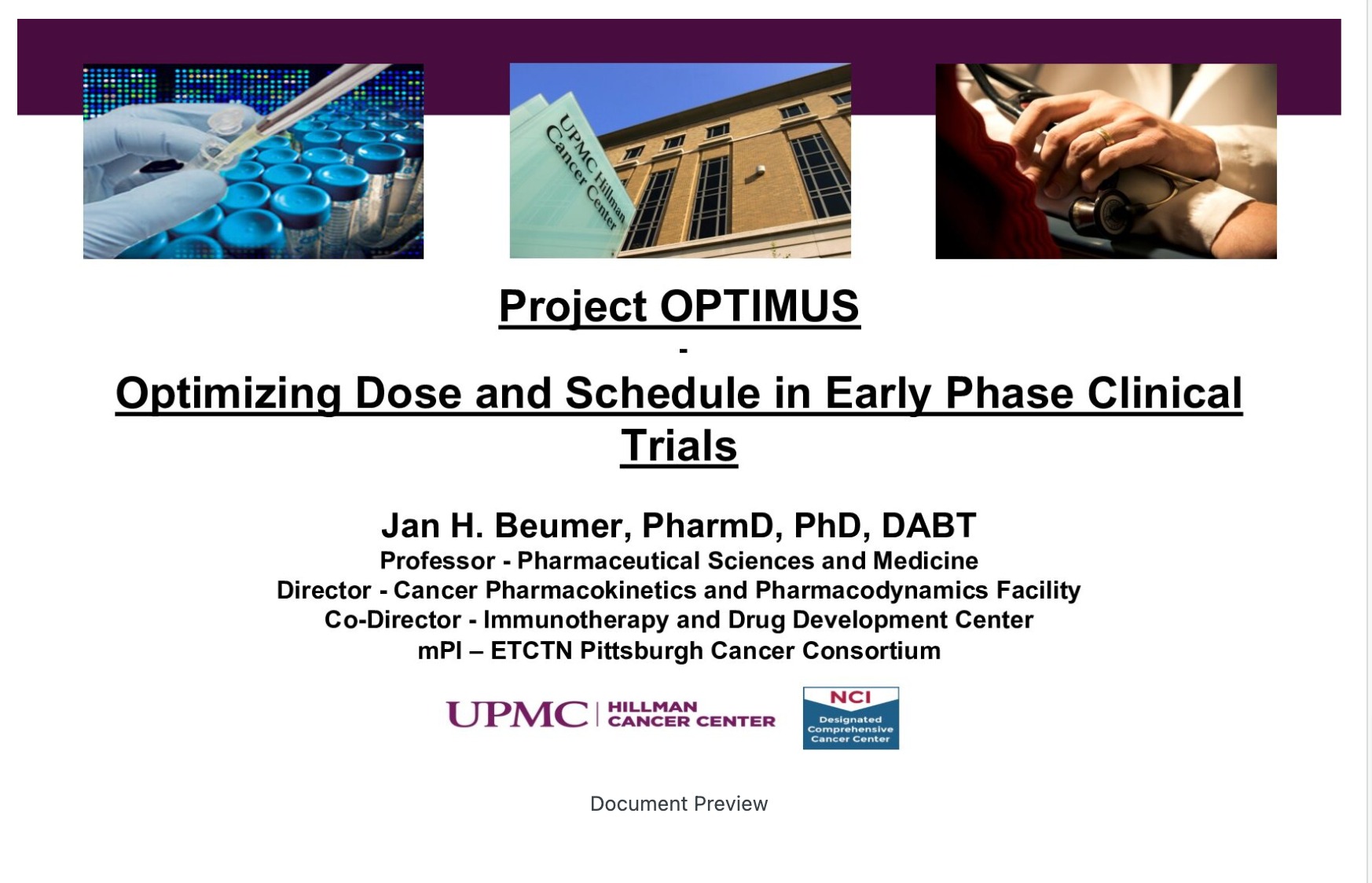 Project Optimus and Optimizing Dose and Schedule in Early Phase Clinical Trials