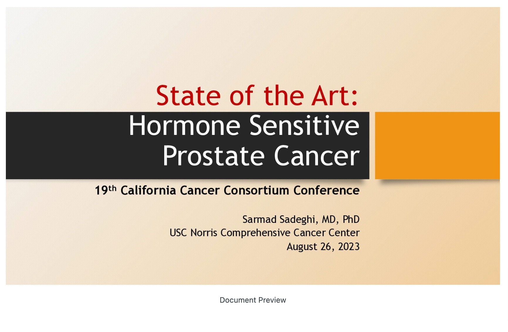 State of the Art: Hormone-sensitive Prostate Cancer