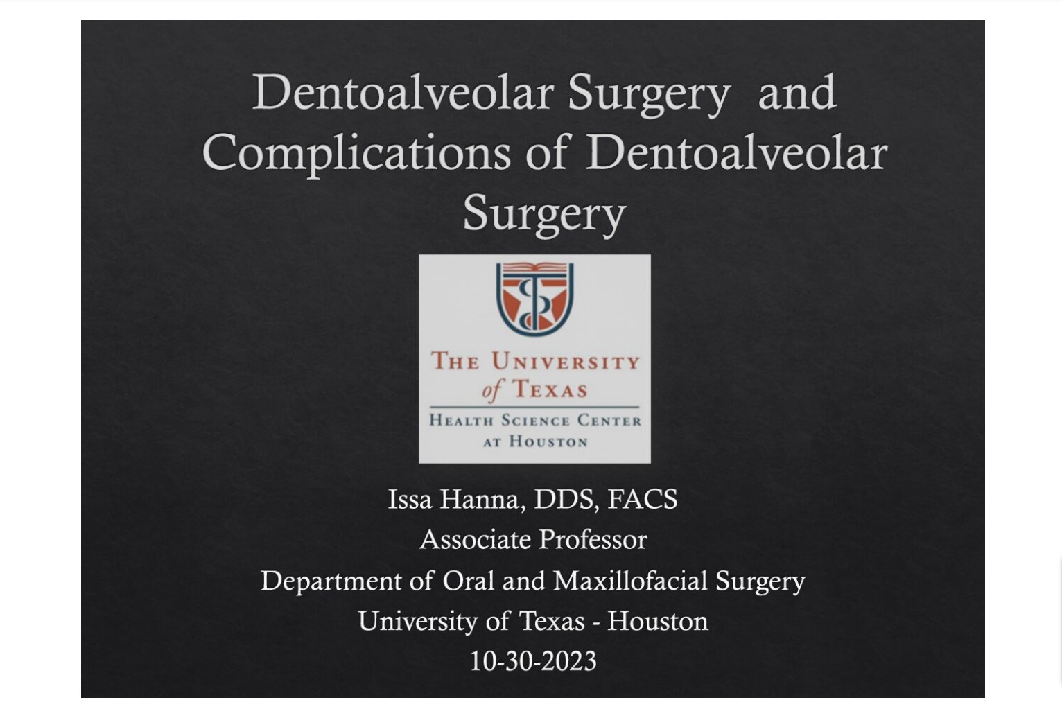 Dento-alveolar Surgery: Surgical Techniques and Management of Surgical Complications
