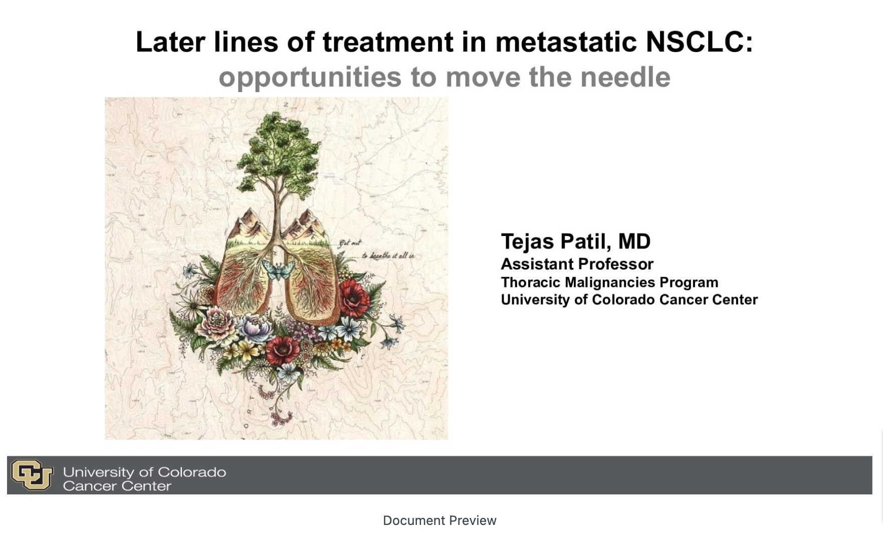 Later lines of Treatment for NSCLC