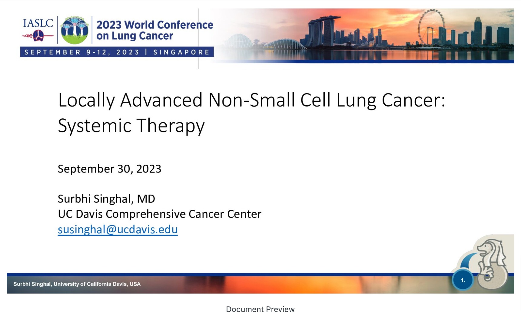 Locally Advanced NSCLC Chemotherapy / Targeted Therapy / Immunotherapy