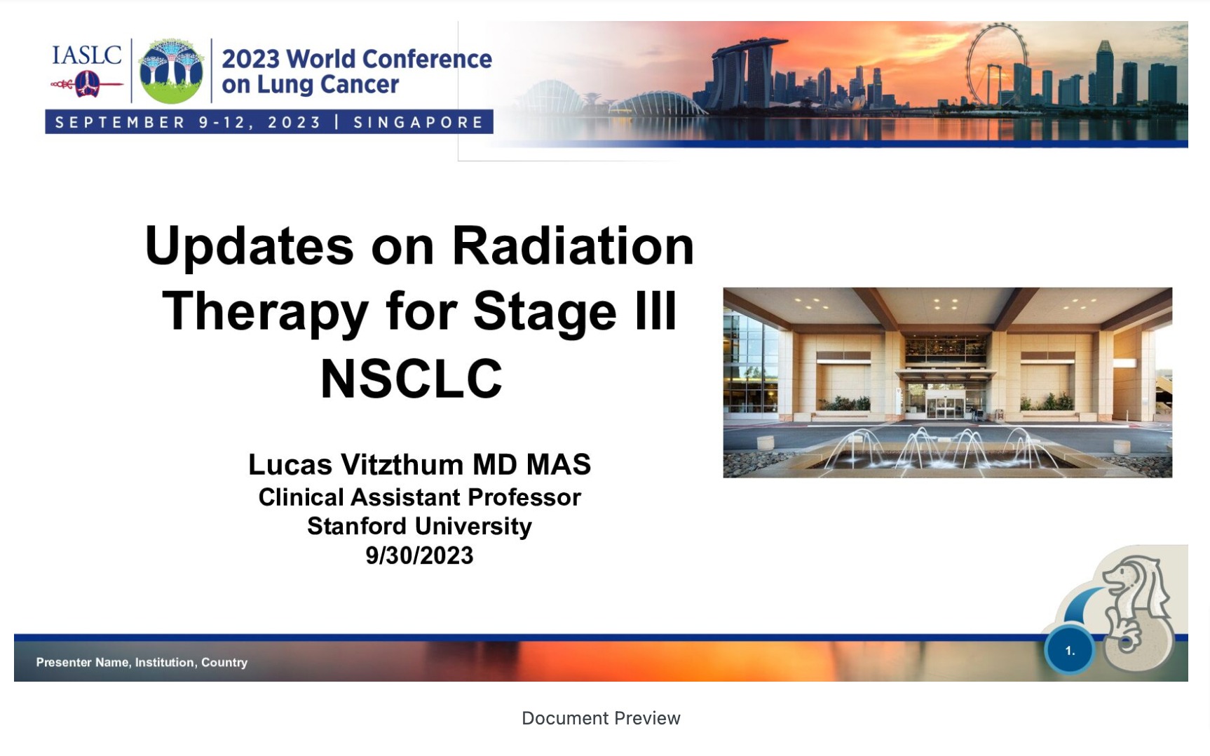 Locally Advanced NSCLC- Radiation Therapy