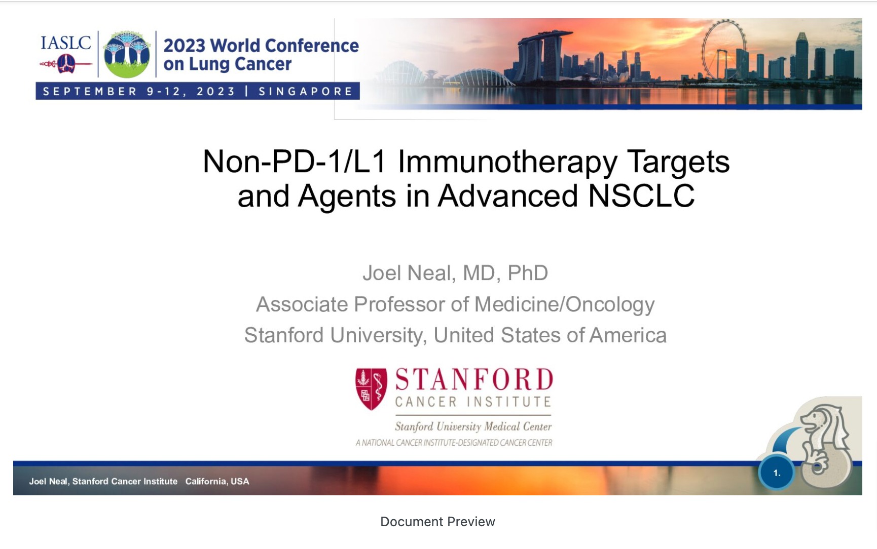 Other Immunotherapy Targets & Agents- Advanced NSCLC