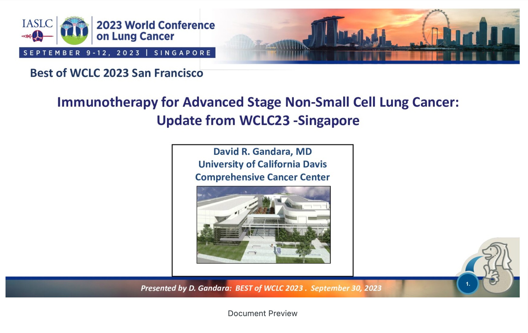 PD-1 / PD-L1 Directed Immunotherapy for Advanced NSCLC