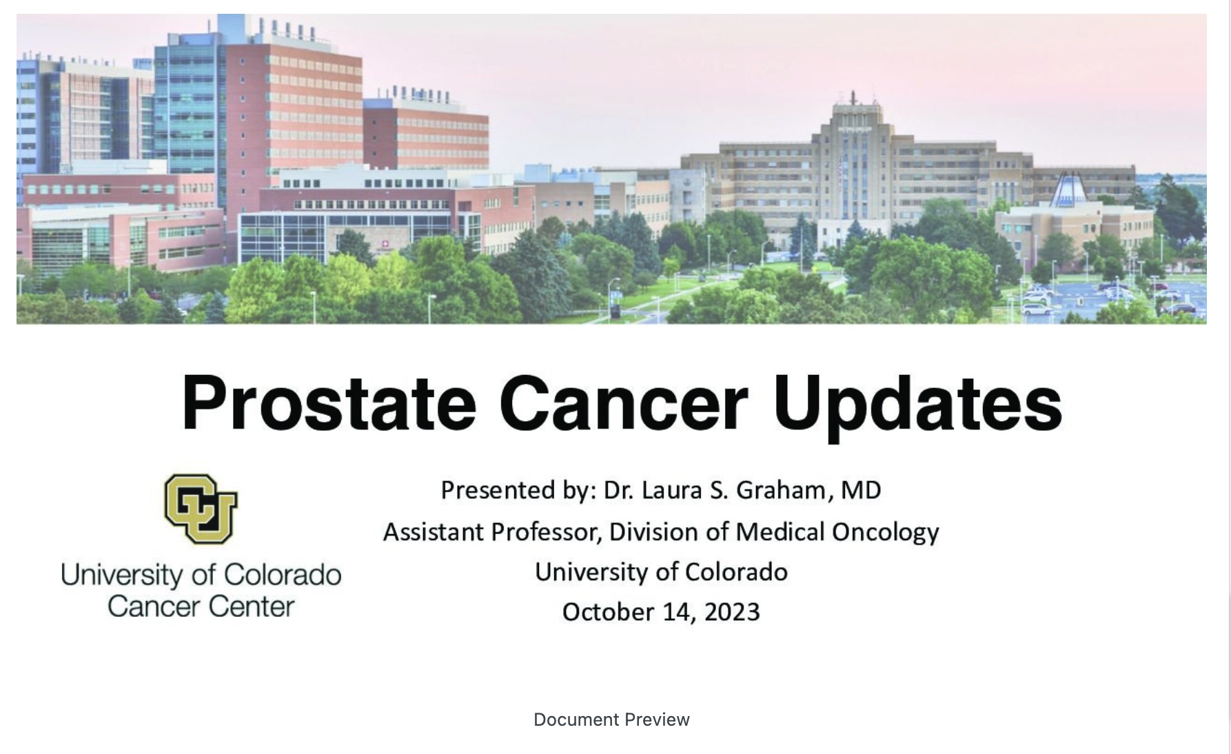 Prostate Cancer Updates