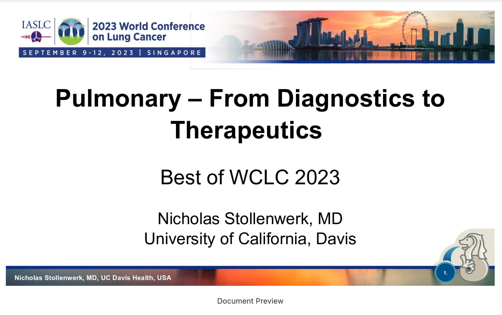 Pulmonary – From Diagnostics to Therapeutics