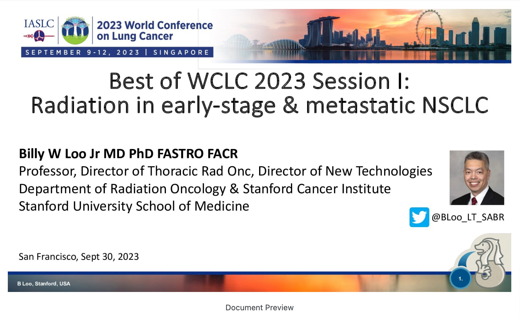 Radiation in Early-Stage NSCLC