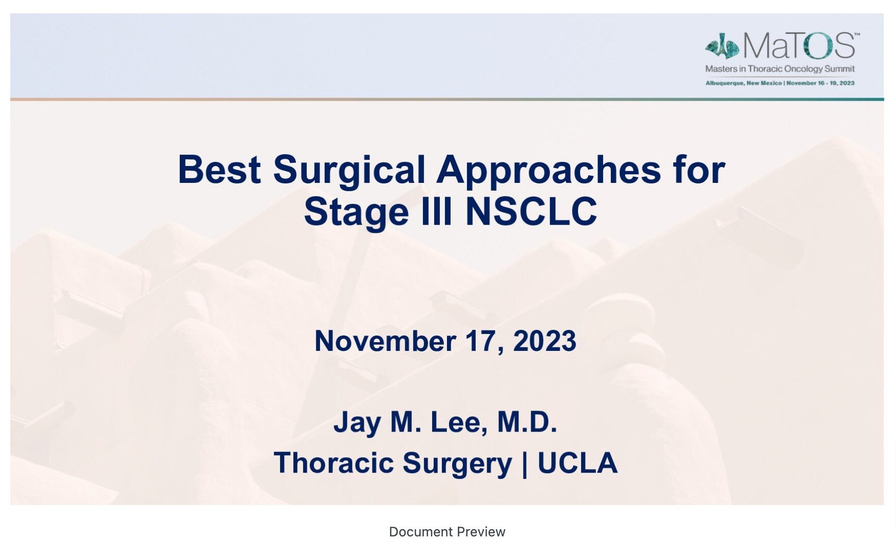 Best Surgical Approaches for Stage III NSCLC