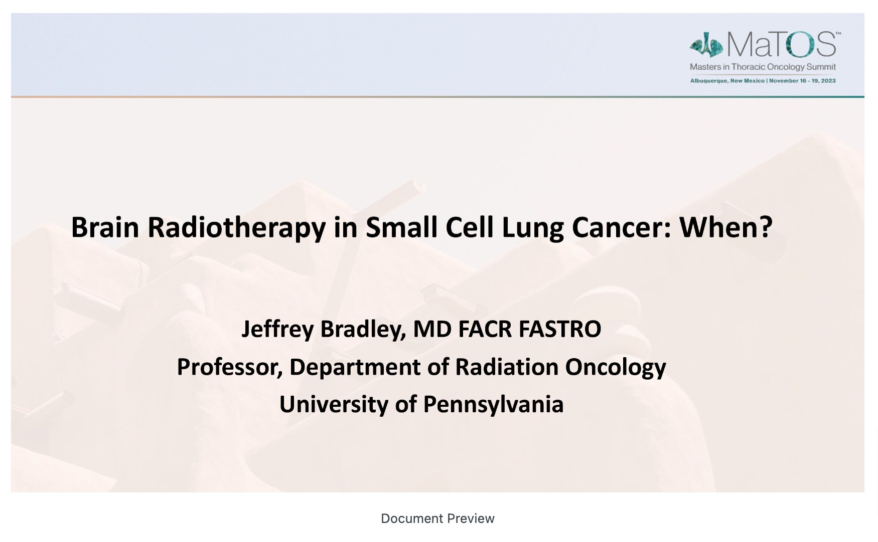 Brain Radiotherapy in SCLC: When?