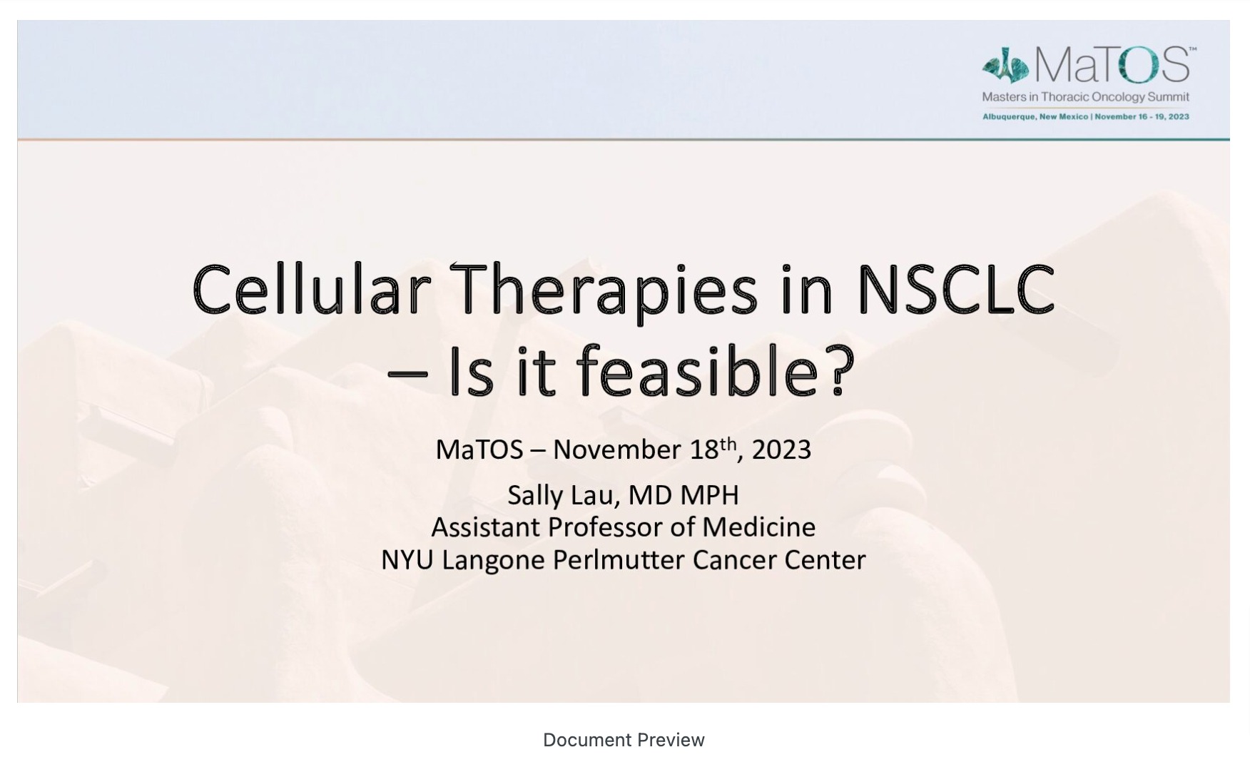 CAR-T Cell in NSCLC: Is it Feasible?