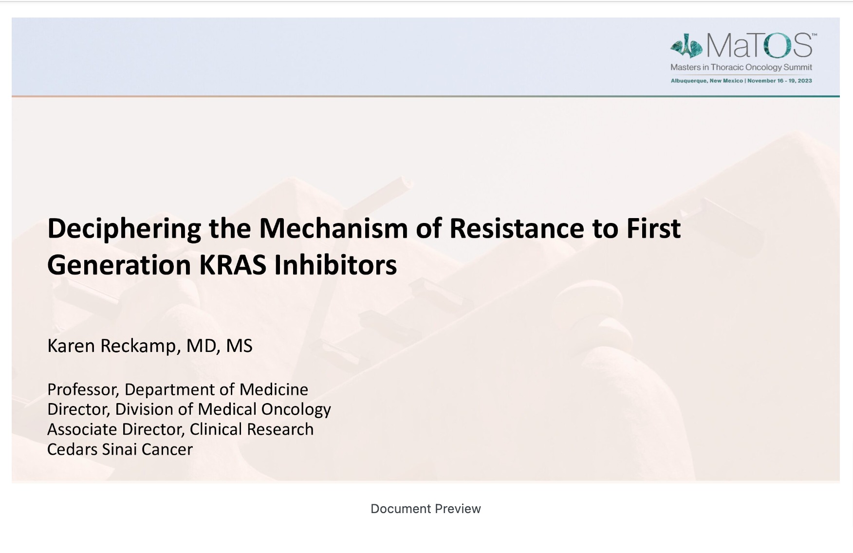 KRAS: Deciphering the Mechanism of Resistance To First Generation KRAS Inhibitors