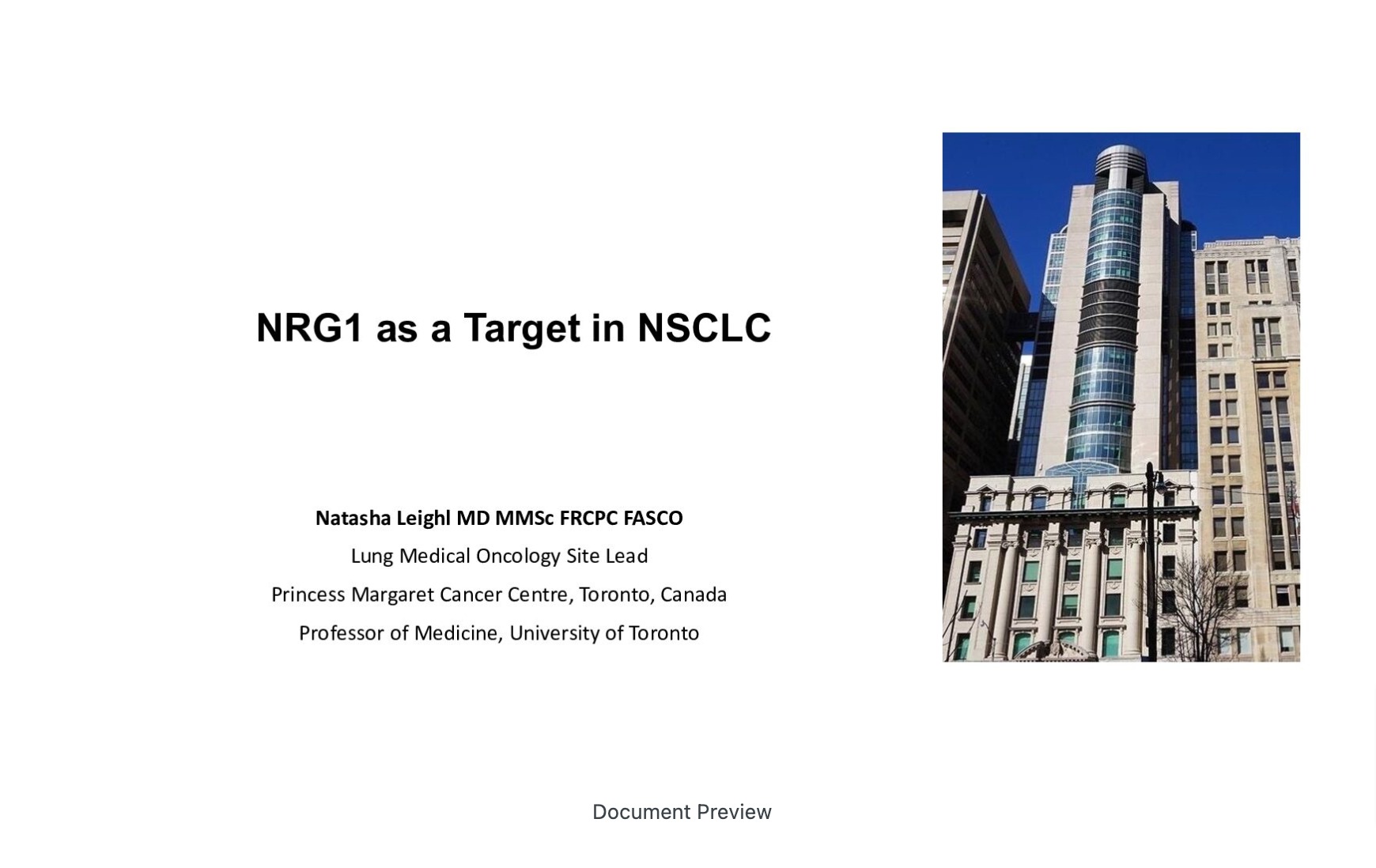 NRG1 as Target in NSCLC?