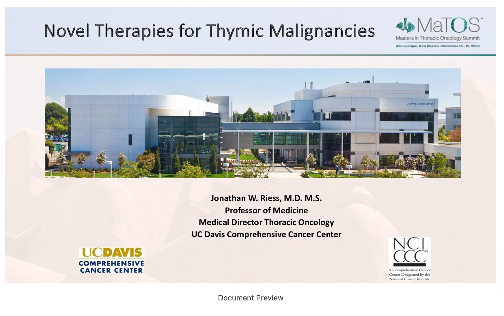 Novel Therapies for Thymic Malignancies