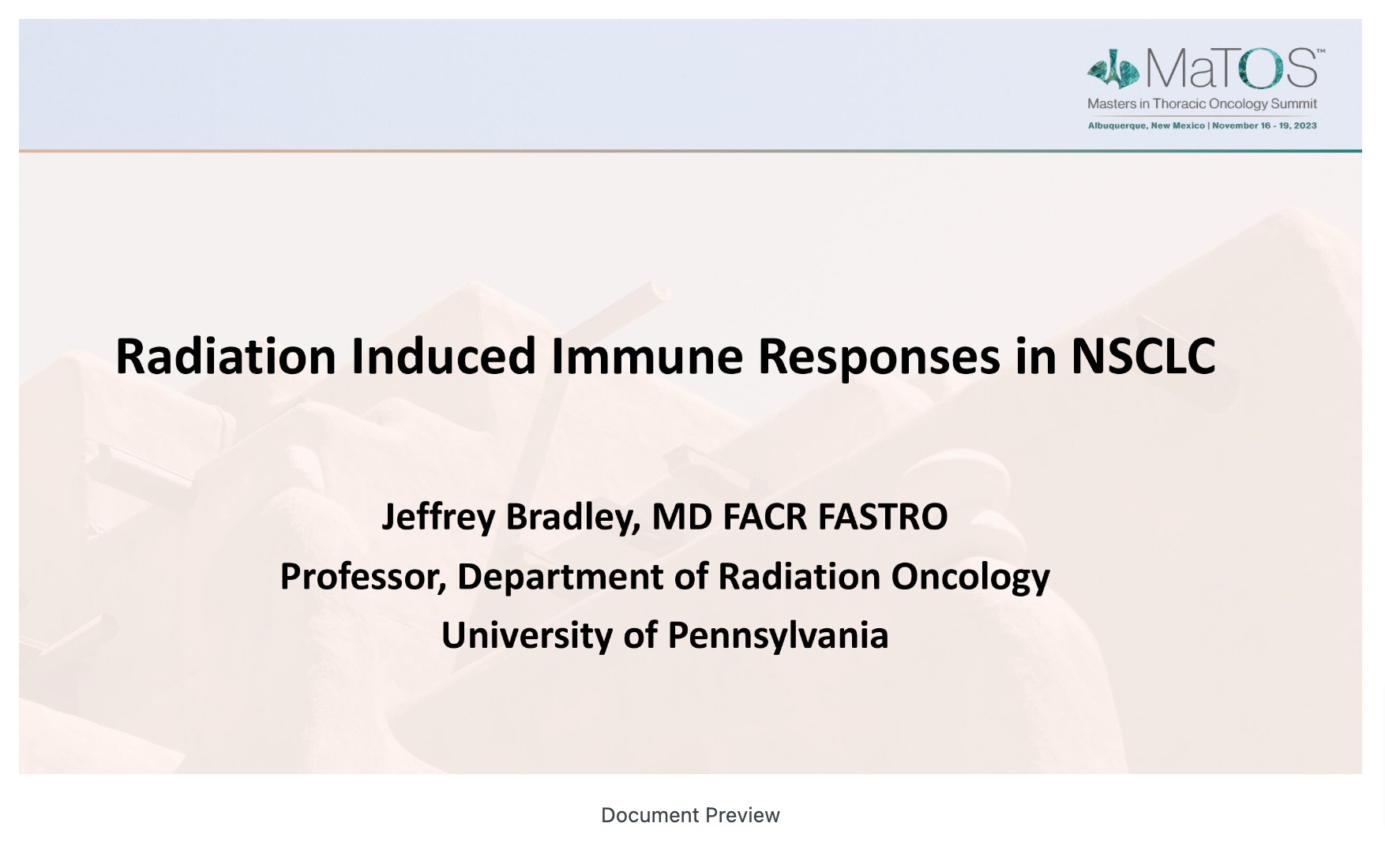 Radiation Induced Immune-Response in NSCLC