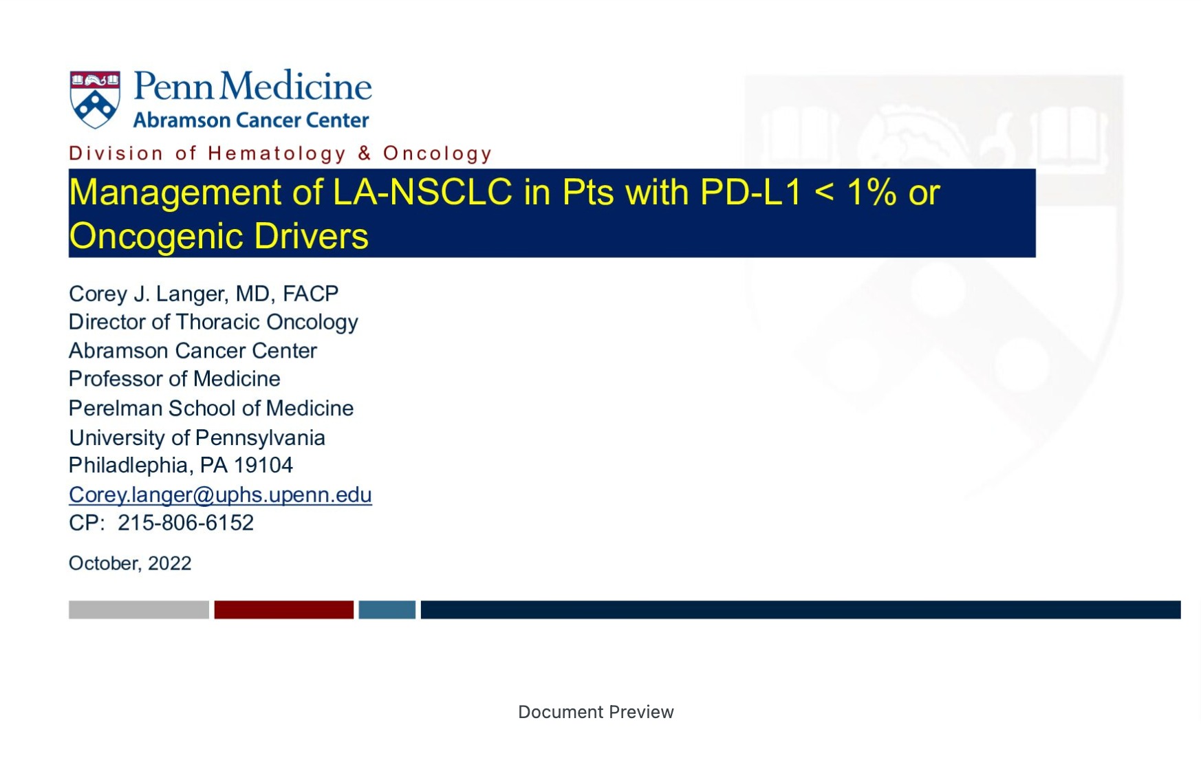 Stage III Non-Surgical Candidate NSCLC – Controversies in this Arena (Tumors with Actionable Genes and No PD-L1 Expression)