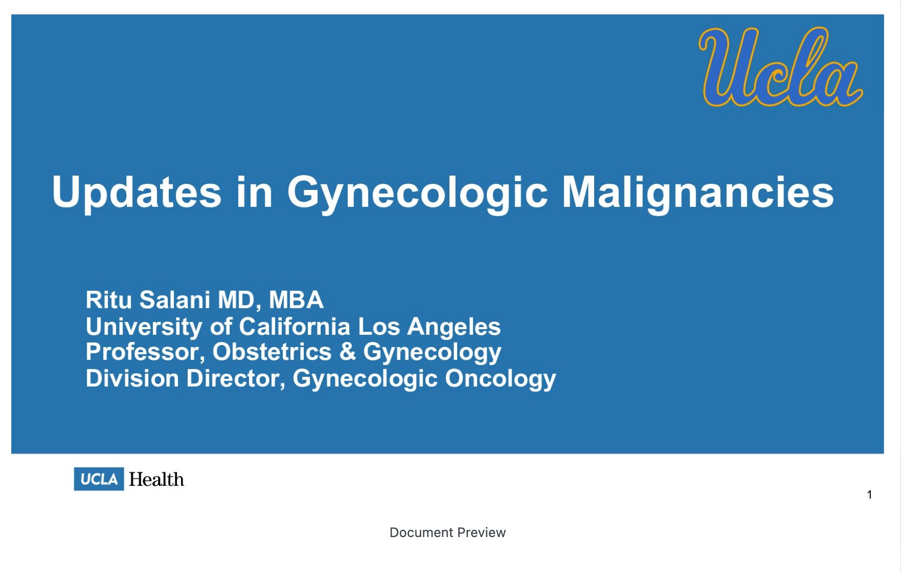 Gynecologic Malignancies: New Targeted Therapy-IO-Chemo Combinations