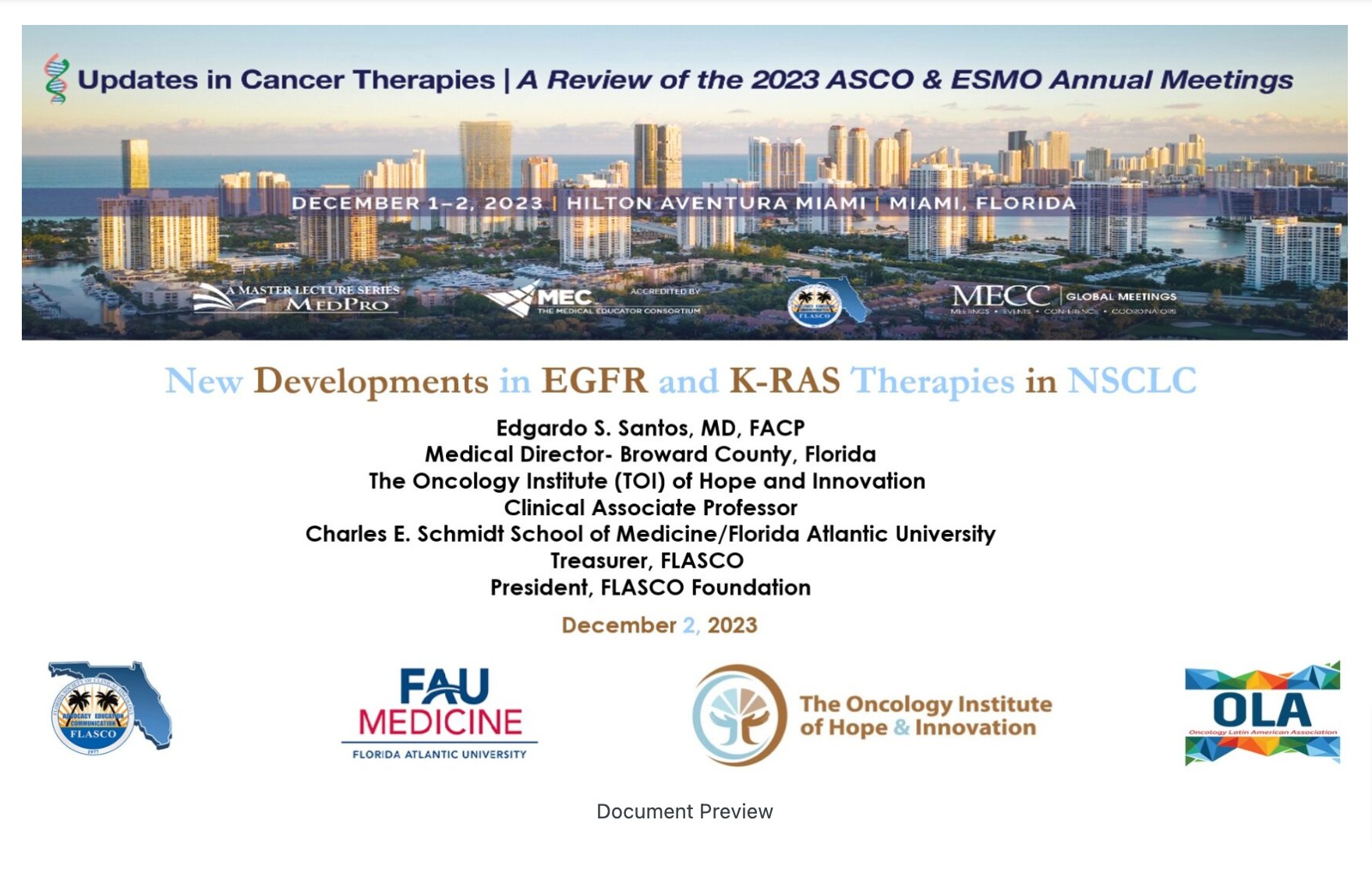 New Developments in EGFR and K-RAS Therapies in NSCLC