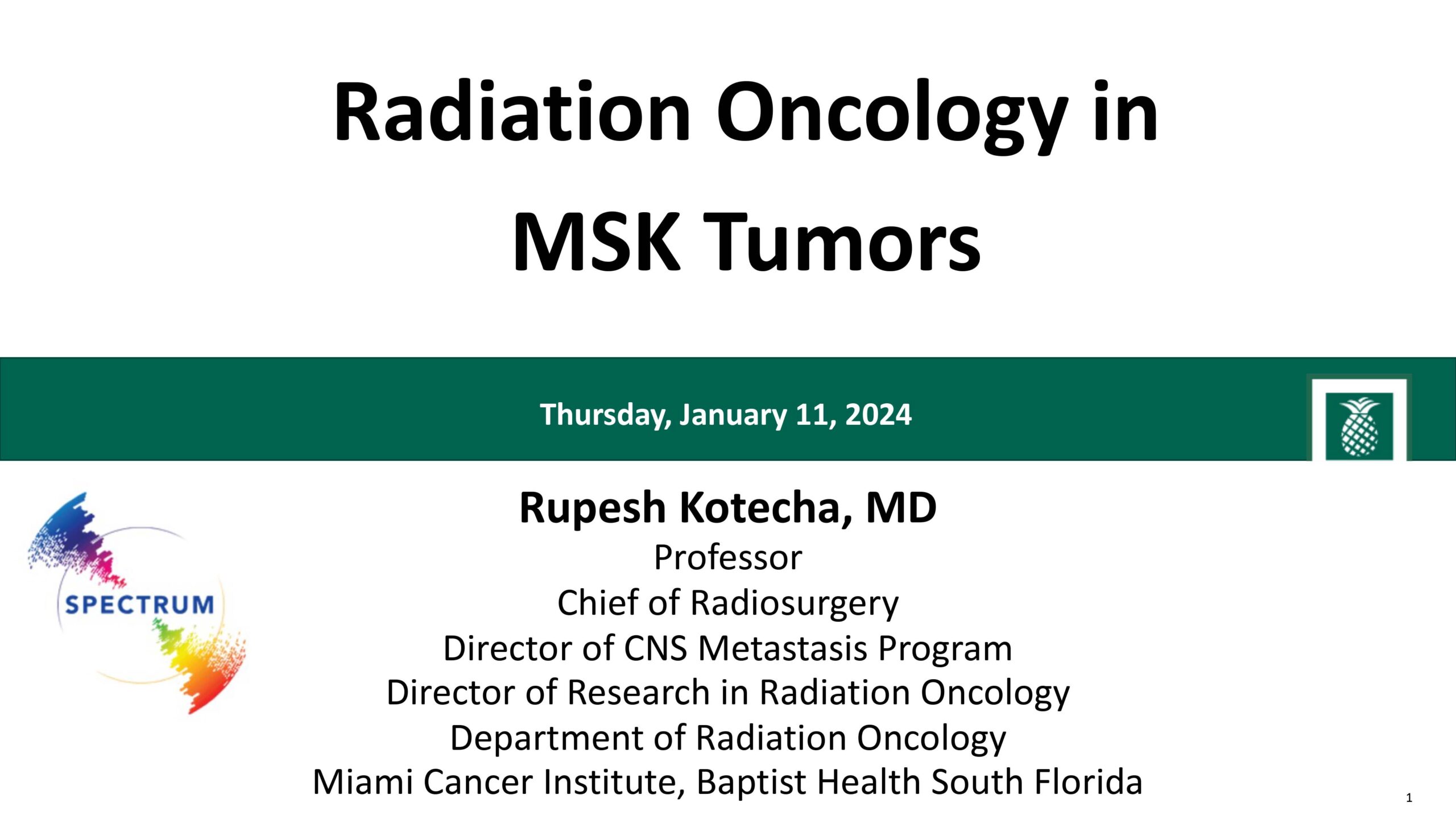 Radiation Oncology in MSK Tumors