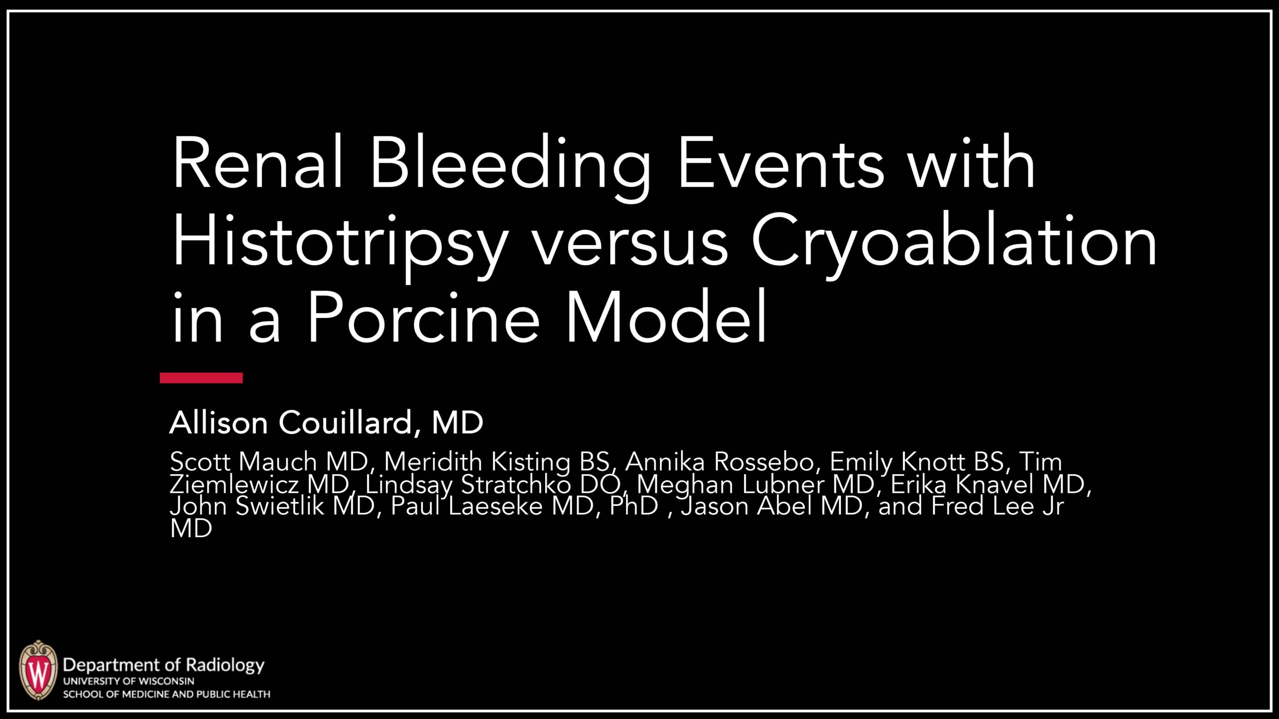 Renal Bleeding Events with Histotripsy vs. Cryoablation in a Porcine Survival Model