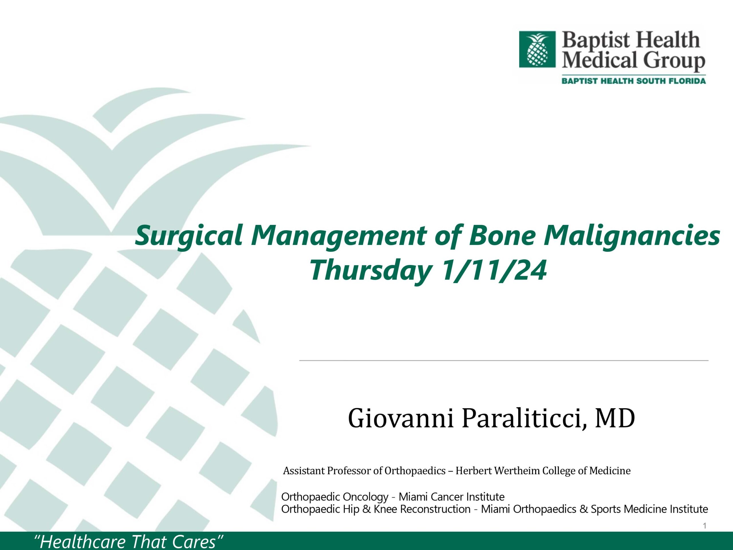 Surgical Management of Bone Malignancies