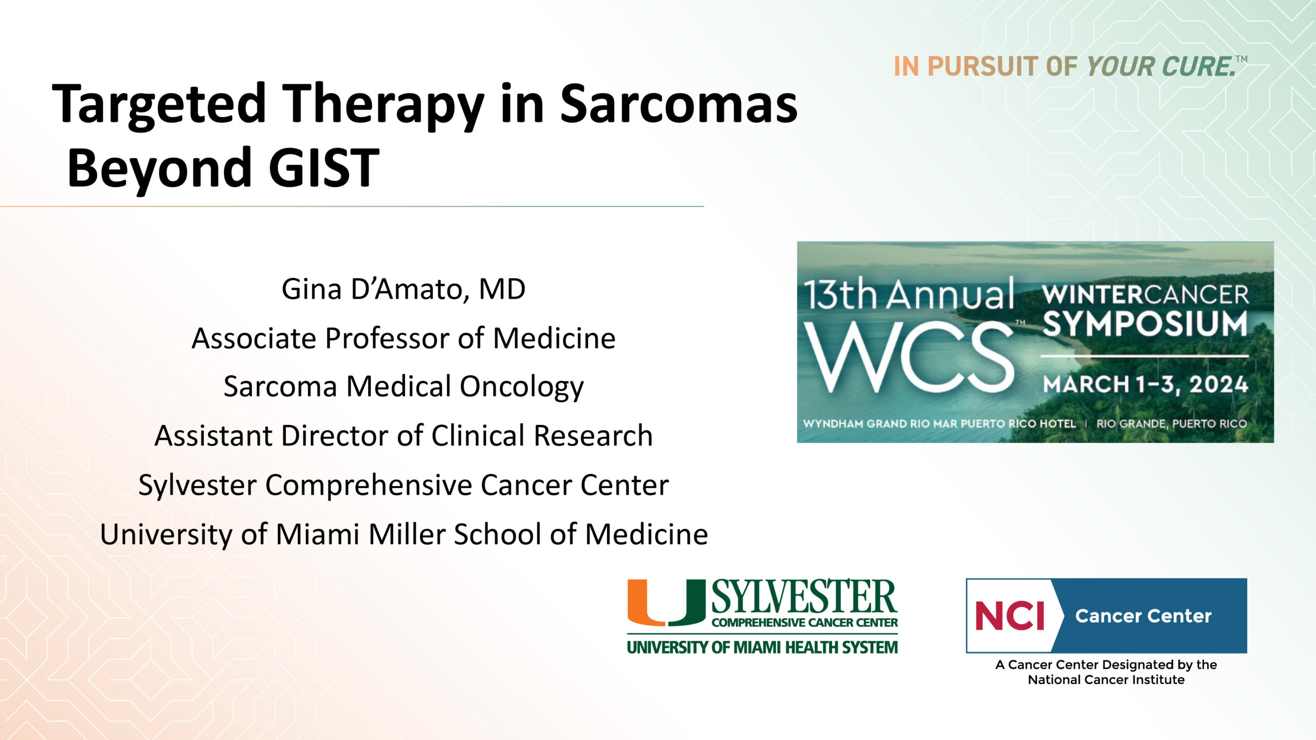 Targeted Therapy in Sarcomas Beyond GIST