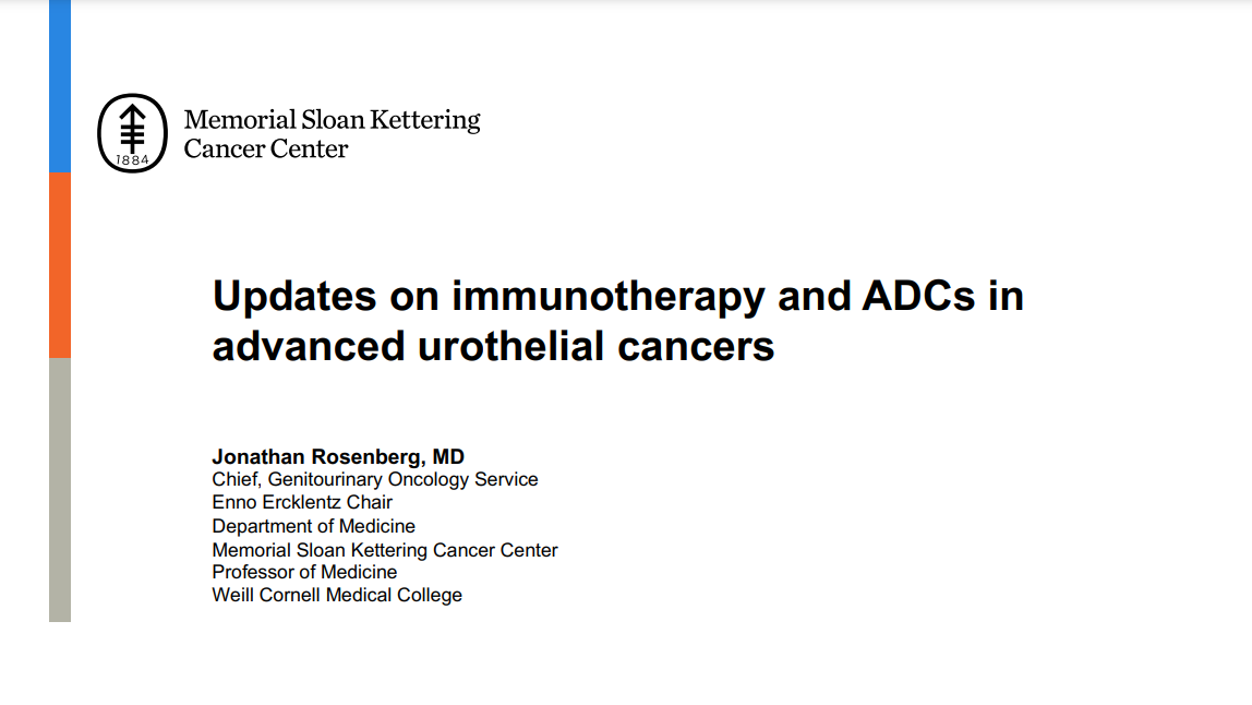 Immunotherapy and ADC Updates in Urothelial Cancers