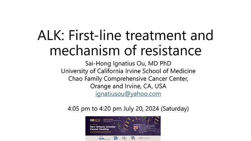 ALK: First Line and Mechanism Of Resistance