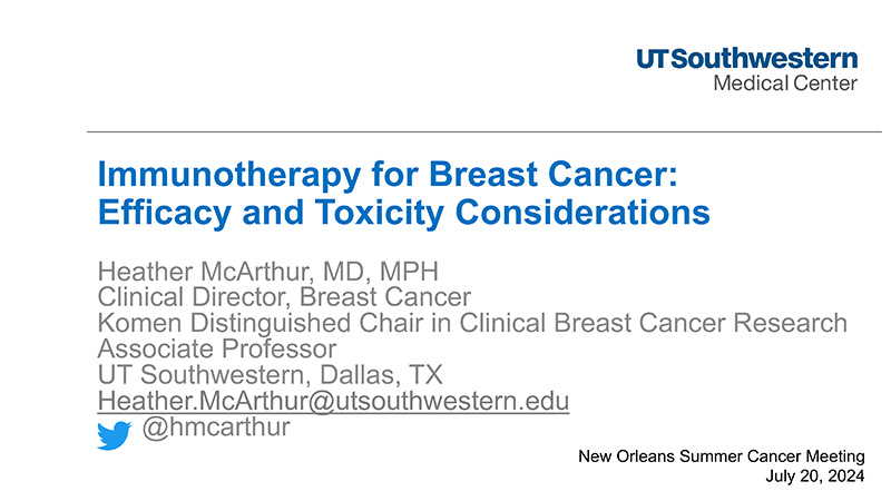 Immunotherapy for Breast Cancer: Efficacy and Toxicity Considerations