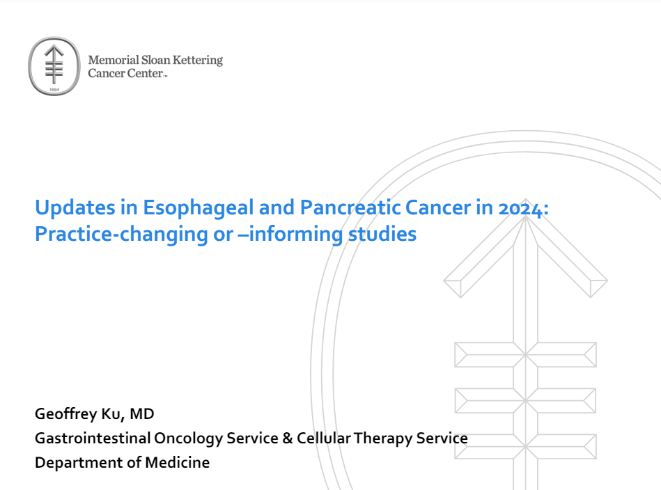 Updates in Esophageal and Pancreatic Cancer in 2024