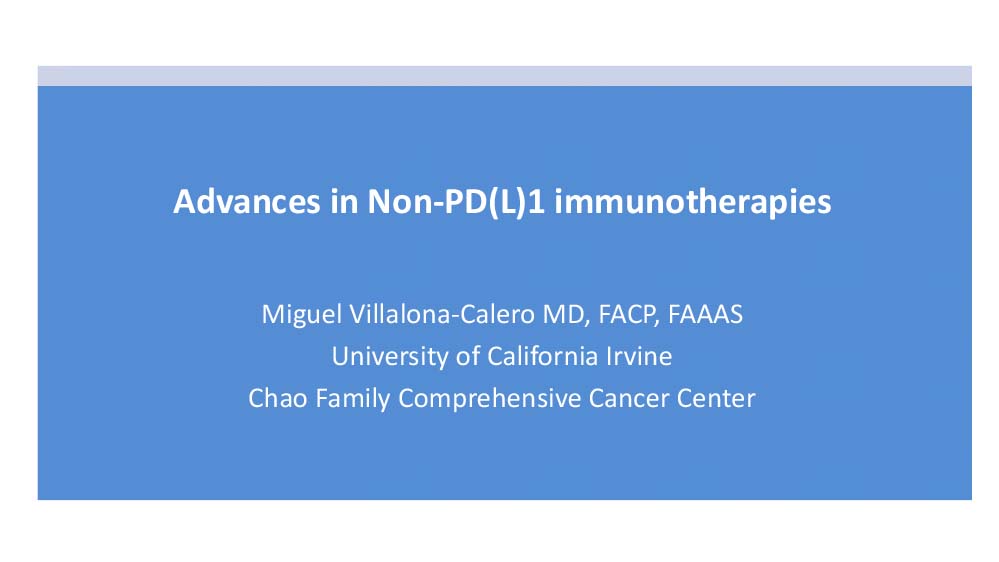 Advances in Non-PD(L)1 Immunotherapies in Solid Tumors