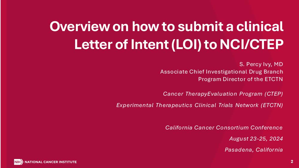 Overview on How to Submit a Clinical Letter of Intent (LOI) to NCI/CTEP