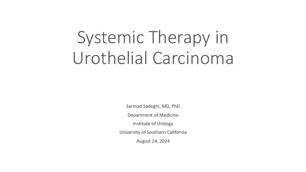 Systemic Therapy in Urothelial Carcinoma