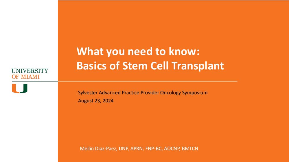 What you need to know: Basics of Stem Cell Transplant